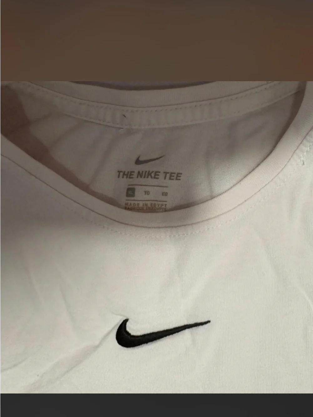 Nike Cream Knotted Cropped Tank with Black Swoosh